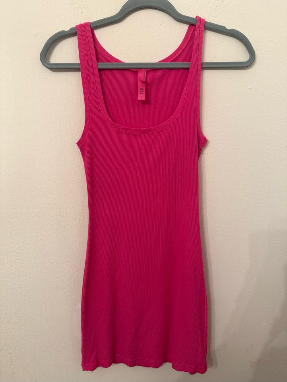 SKIMS Fuchsia Ribbed Tank Dress